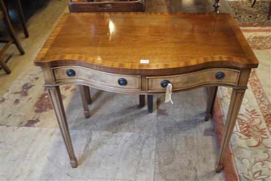 Georgian style mahogany serpentine front side table